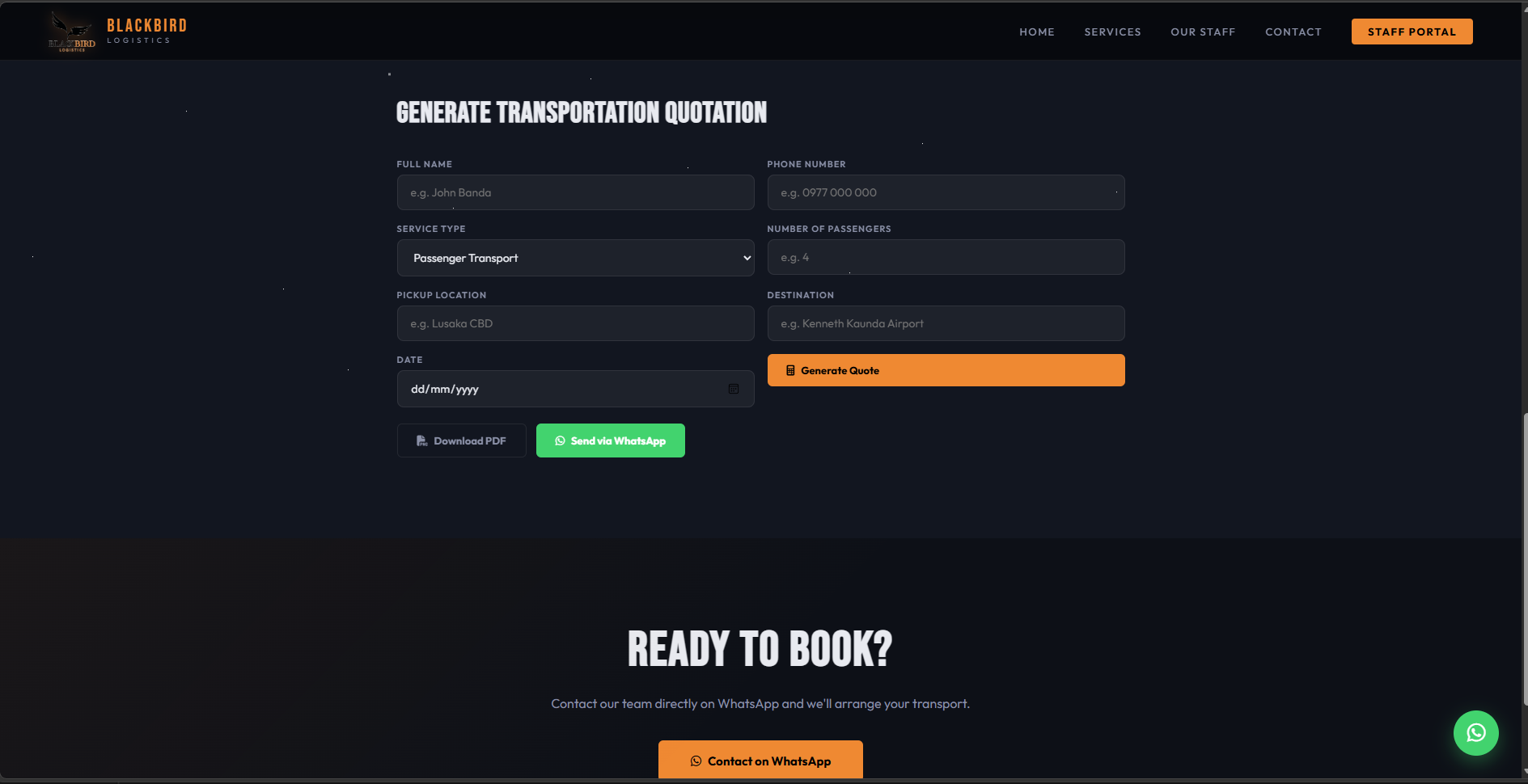 BlackBird Web Solutions Interface 3