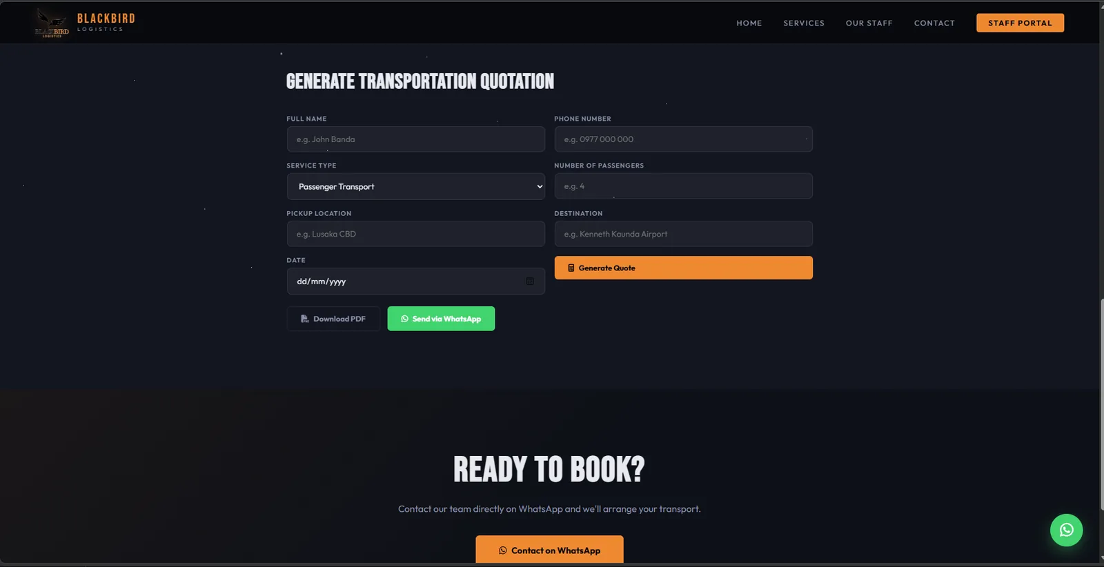 BlackBird Web Solutions Interface 3