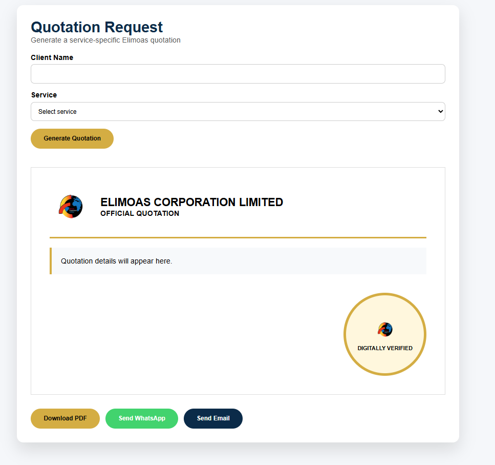 Elimoas Corporation Quotation