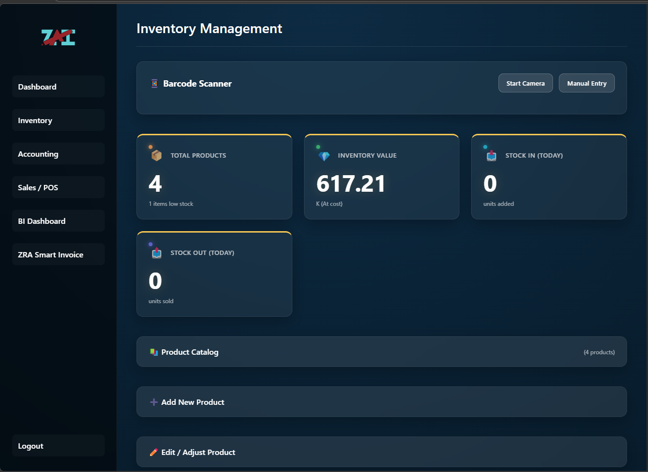 ZAI Flow Inventory Management