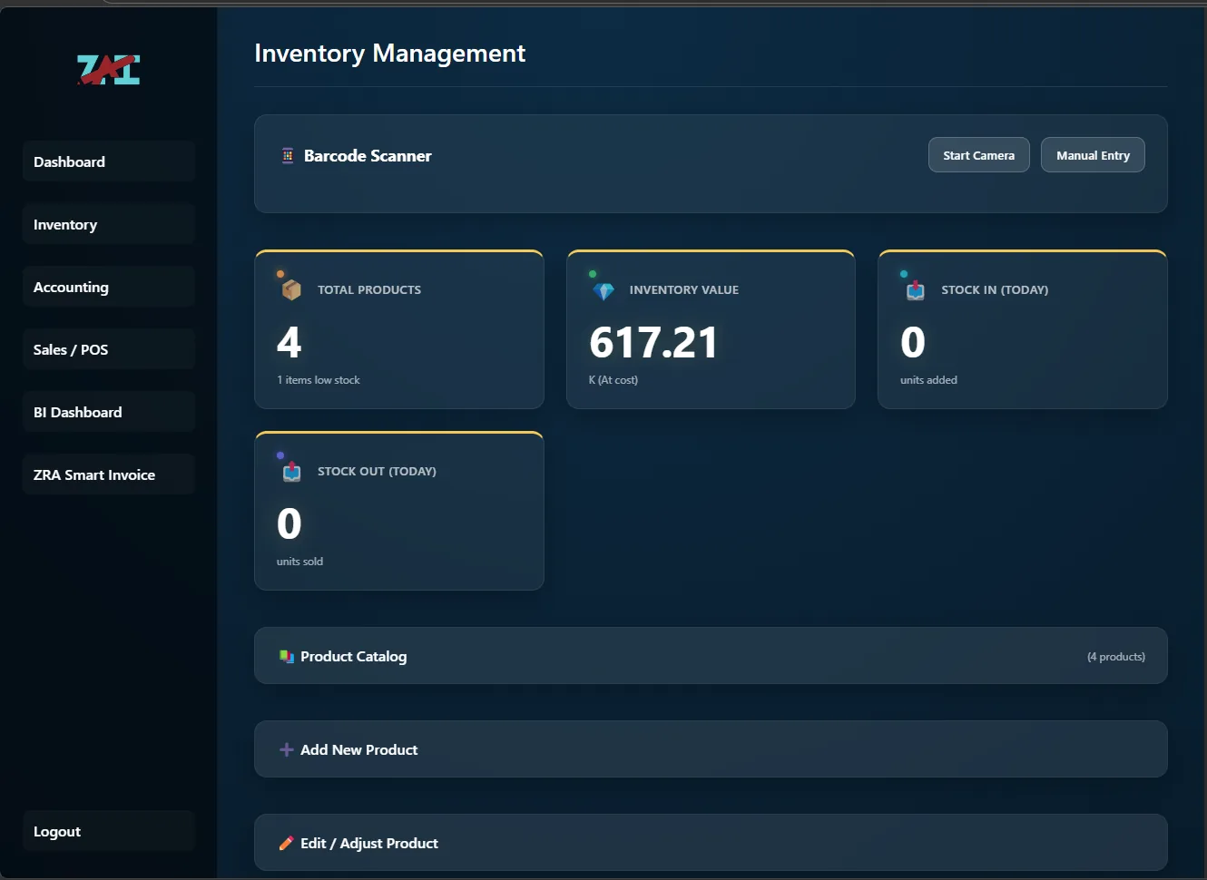 ZAI Flow Inventory Management