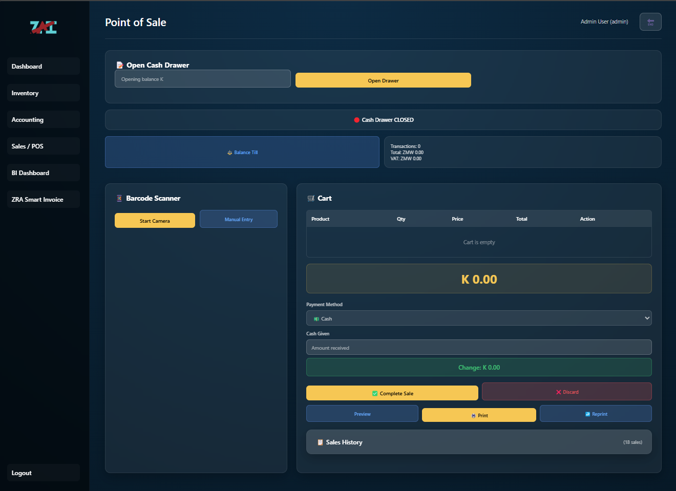 ZAI Flow Point of Sale